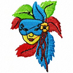 Masks Embroidery Design 1